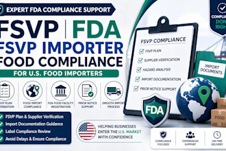 prepare fsvp plan, fda food compliance, and import documentation