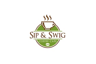 design unique sip swig coffee cafe logo