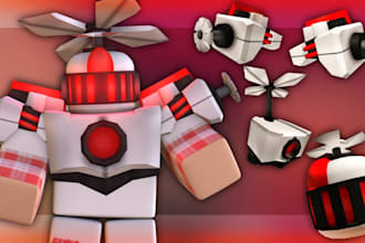 create custom roblox ugc hair, 3d furry roblox clothing model ugc accessories