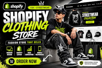 design shopify clothing brand website, shopify clothing store design, shopify