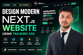 design modern next js website using tailwind CSS