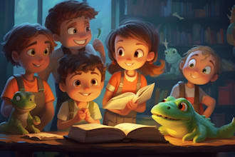 illustrate children story book illustration, children story