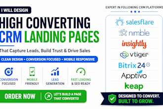design CRM landing pages salesflare nimble insightly vtiger bitrix24 apptivo