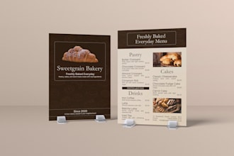 design a professional restaurant menu that attracts customers