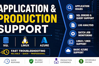 provide application production support sql linux and azure support