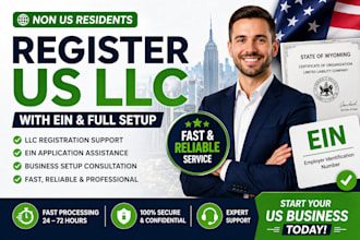 register US llc for non US residents with ein and full setup