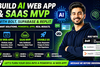 develop lovable ai web apps, saas mvp , and website using bolt, supabase, replit