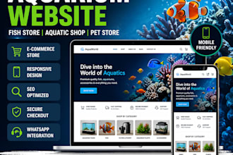 design aquarium website, fish store, pet shop shopify store