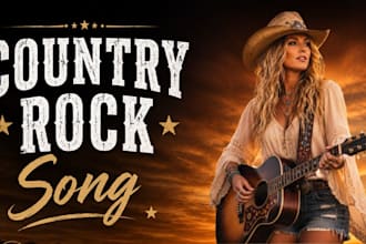 write and sing country rock song as a female singer, country rock song producer