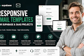 design modern responsive email templates for your supabase project, saas email