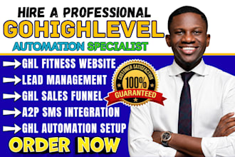 gohighlevel automation a2p fitness website go high level landing page design