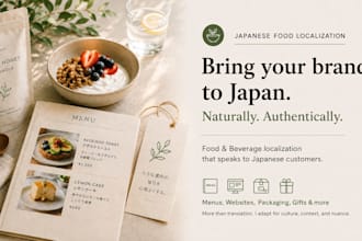 provide professional japanese food localization