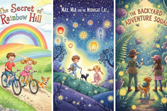 draw watercolor illustration and children story book illustration