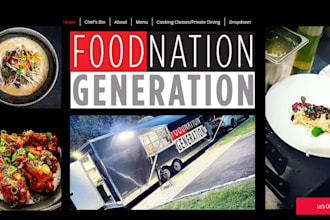 design food truck website restaurant catering website with logo and marketing