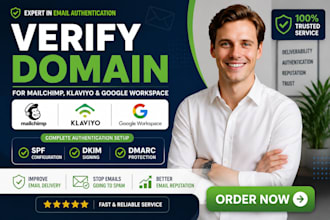 verify domain for mailchimp klaviyo or google workspace authentication