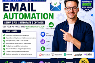 email automation convertkit moosend octopus spf dkim make com zapier errors