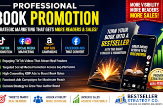 create tiktok video book promotion, social media  ebook marketing, KDP ads fb