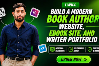 build modern book author website, ebook author site, and writer portfolio