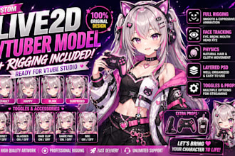 create pngtuber vtuber model anime vtuber avatar for streaming twitch discord