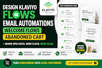 design klaviyo flows, email automations, welcome flows, abandoned cart