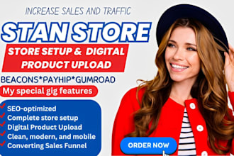 setup stan store, stan store marketing, beacons ai, gumroad store, payip, etsy