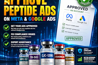 approve peptide ads on meta google ads, fix compliance issue