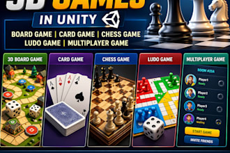develop 3d board game card game chess game multiplayer game ludo game unity game