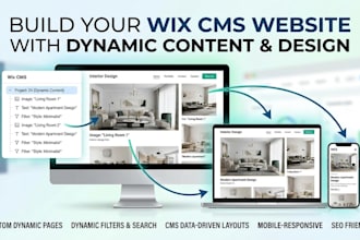 build wix cms website with dynamic content and design