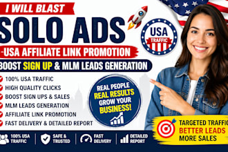 do USA solo ads, USA affiliate link promotion, USA sign up, MLM leads generation