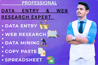 provide data entry and web research for you