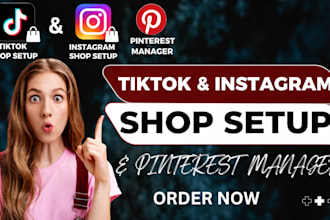 tiktok shop setup instagram shop pinterest manager