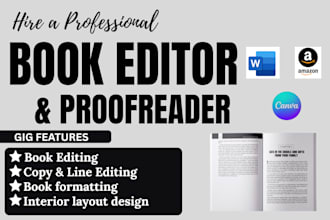 do book editing, proofread, amazon kdp kindle and paperback formattting
