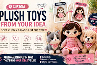 craft custom soft plush dolls and personalized handmade plush toys