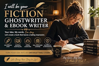 be your fiction ghostwriter and ebook writer