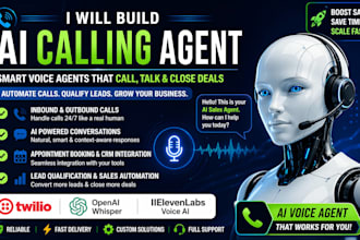 build ai calling agent, vapi ai twilio, whisper, elevenlabs for sales automation