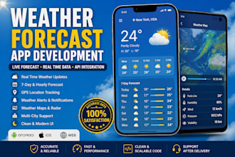 develop weather prediction app forecast weather app, climate app like radar app