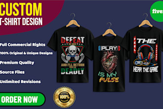 create custom, typography and trendy t shirt designs