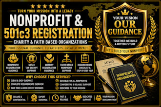 assist with nonprofit,501c3 registration for charities,faithbased organization