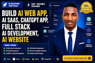 build ai web app, ai saas, chatgpt app, full stack ai development, ai website