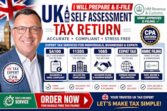 prepare US self assessment tax return tax filing sa100 1120s 1065 expat hmrc
