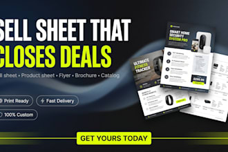 design sell sheet, business flyer, product sheet, sales flyer, sales sheet