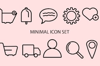 design minimal line icon set for app, website and UI