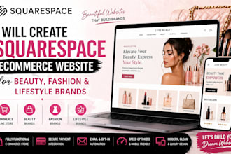 create squarespace ecommerce website for beauty, fashion and lifestyle brands