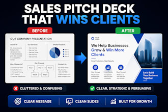 create sales pitch deck presentation for clients and business growth