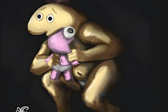 paint a dark horror scary illustration painting drawing