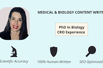 write professional medical articles and biology blog posts