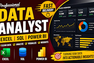 analyze data using sql, excel and create power bi dashboards
