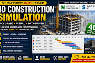 create accurate 4d construction simulation using navisworks or synchro