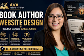 design book author website, ebook website, author website, ebook landing page