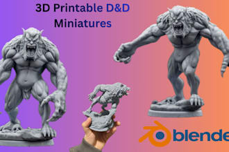 create high quality 3d printable dnd miniature, terrains diorama stl 3d printing
